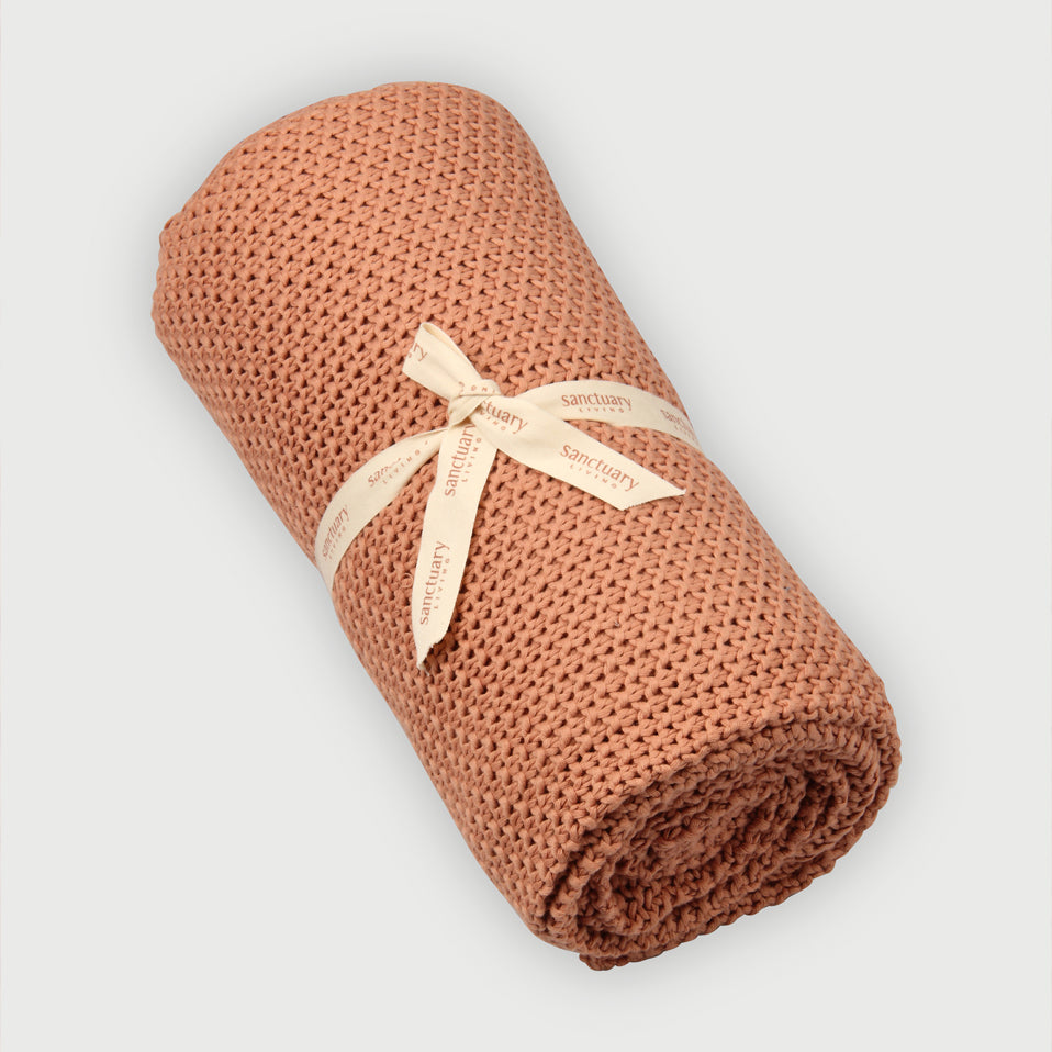 Spice Moss Knit Throw