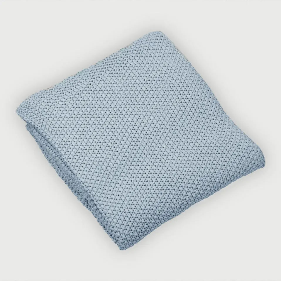 Soft Blue Moss Knit Throw SanctuaryLiving