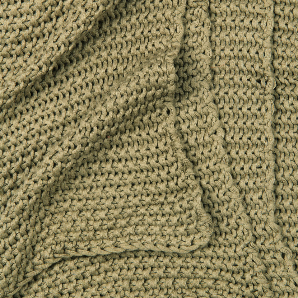 Olive Moss Knit Throw