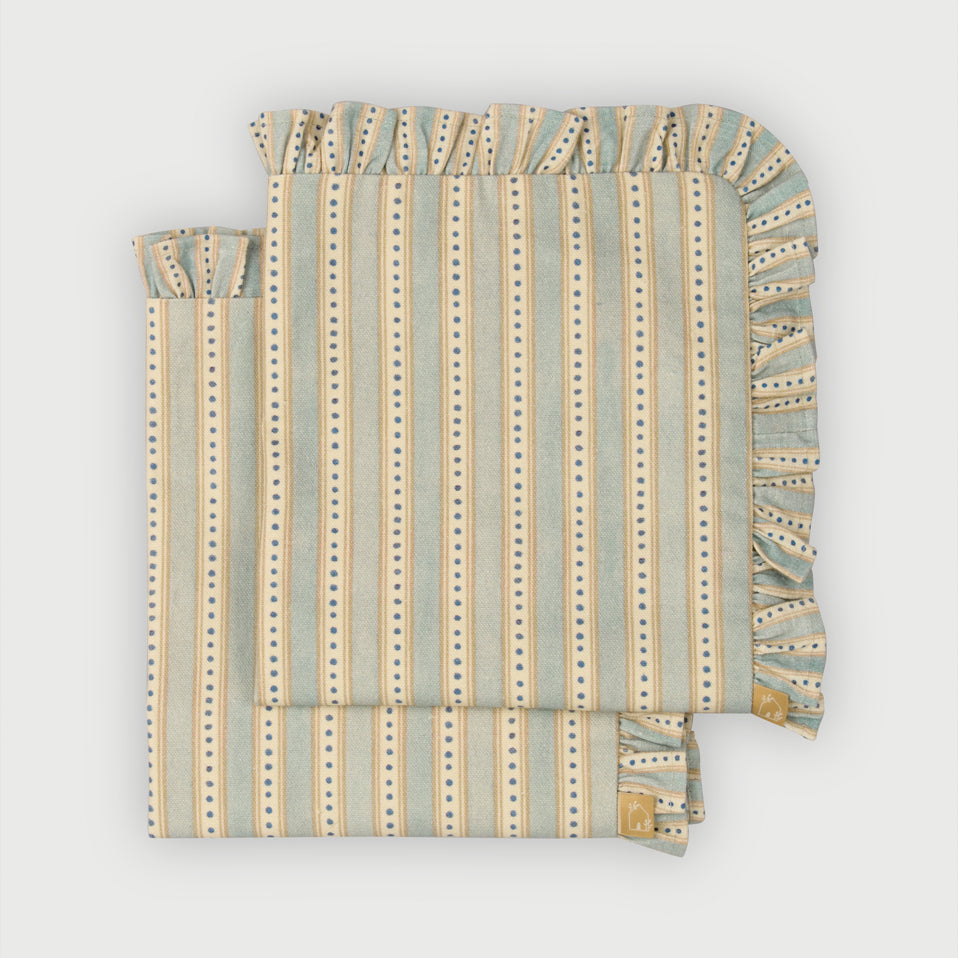 River Soft Blue Ruffle Table Mats-Set of 2