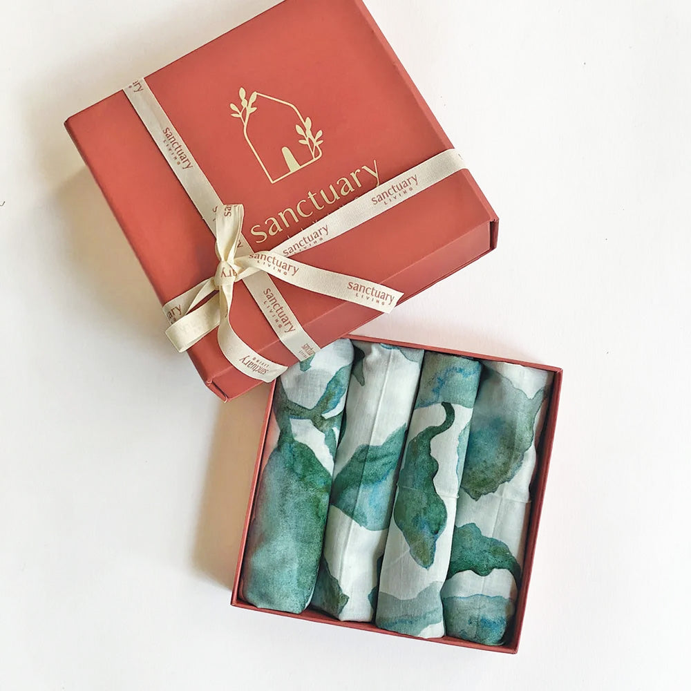 Cascade Teal Napkins Gift Set SanctuaryLiving