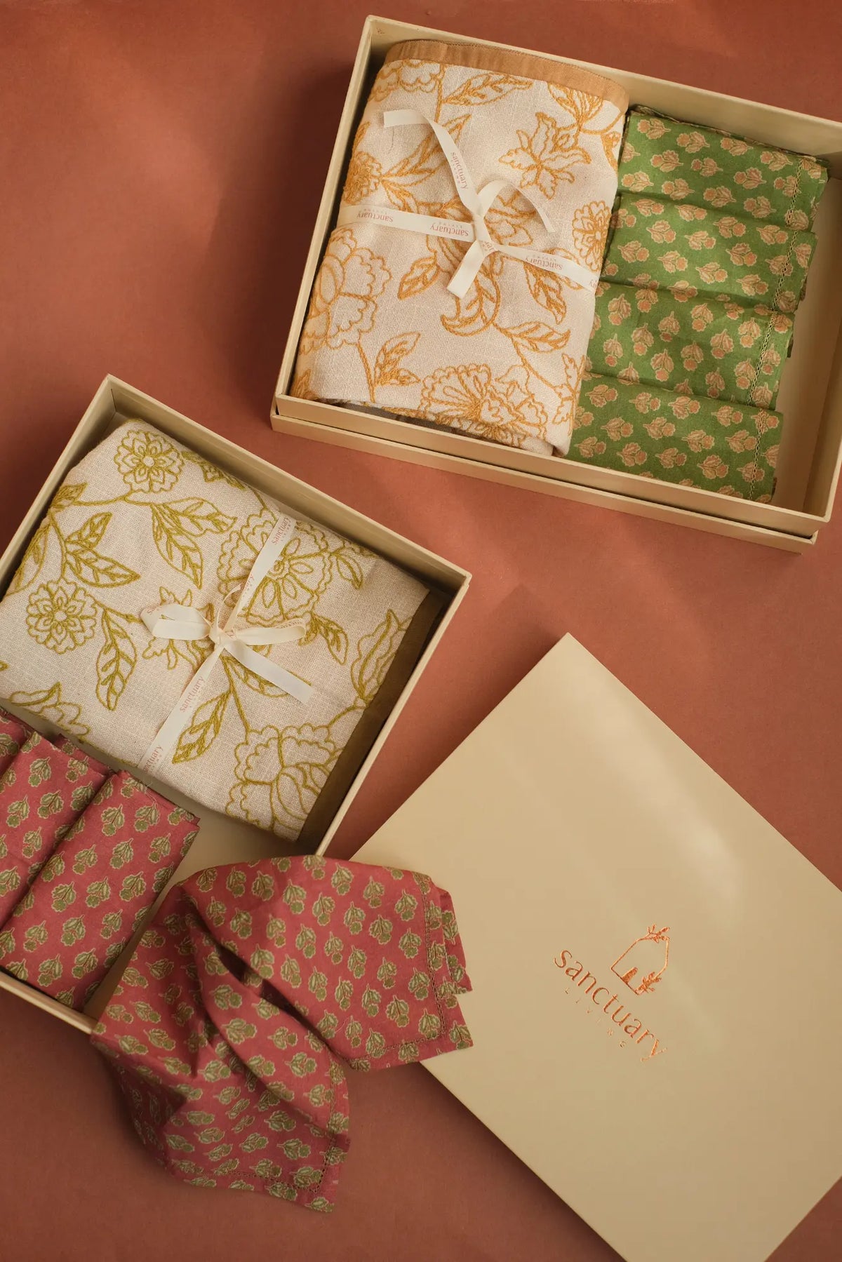 Rosabelle Olive Gift Set-Runner & Napkins SanctuaryLiving