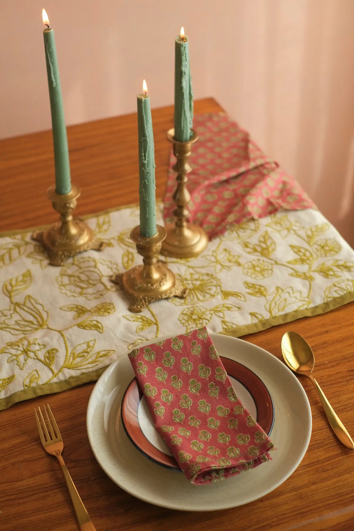 Rosabelle Olive Gift Set-Runner & Napkins SanctuaryLiving
