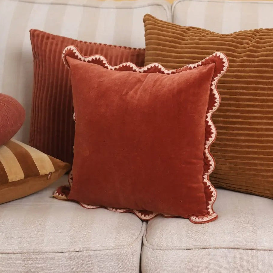 Mirage Scallop Rhubarb Cushion Cover SanctuaryLiving