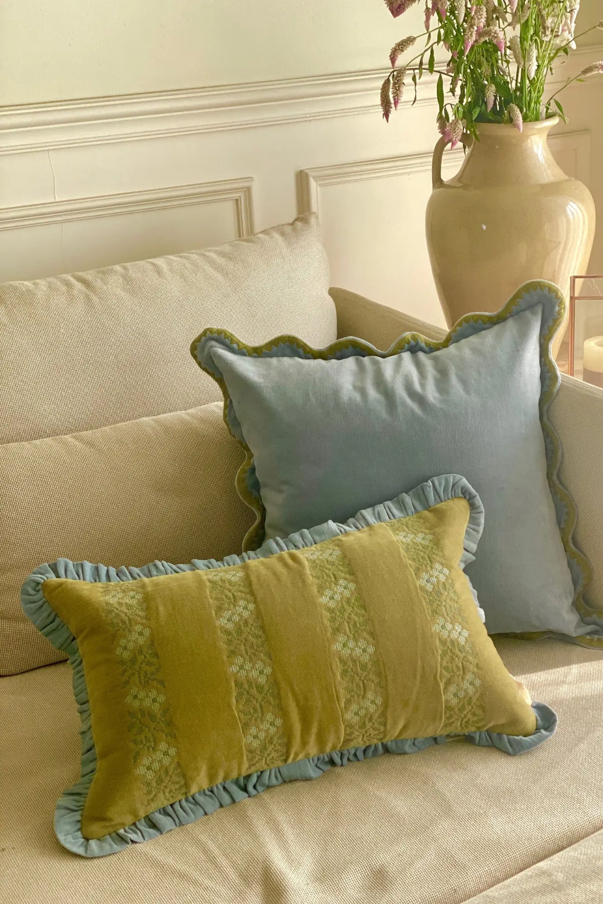 Mirage Scallop Soft Blue Cushion Cover SanctuaryLiving