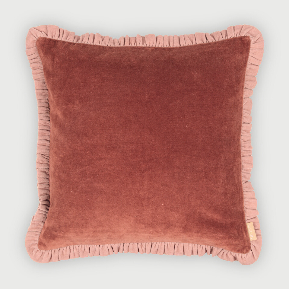 Jasper Ruffle Rhubarb Cushion Cover