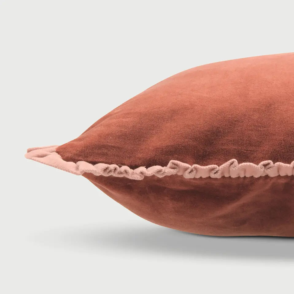 Jasper Ruffle Rhubarb Cushion Cover SanctuaryLiving