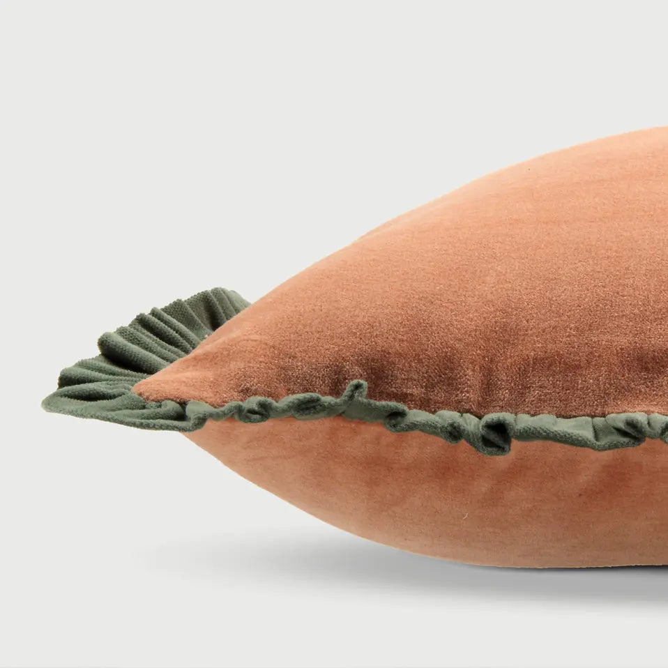 Jasper Ruffle Apricot Cushion Cover SanctuaryLiving