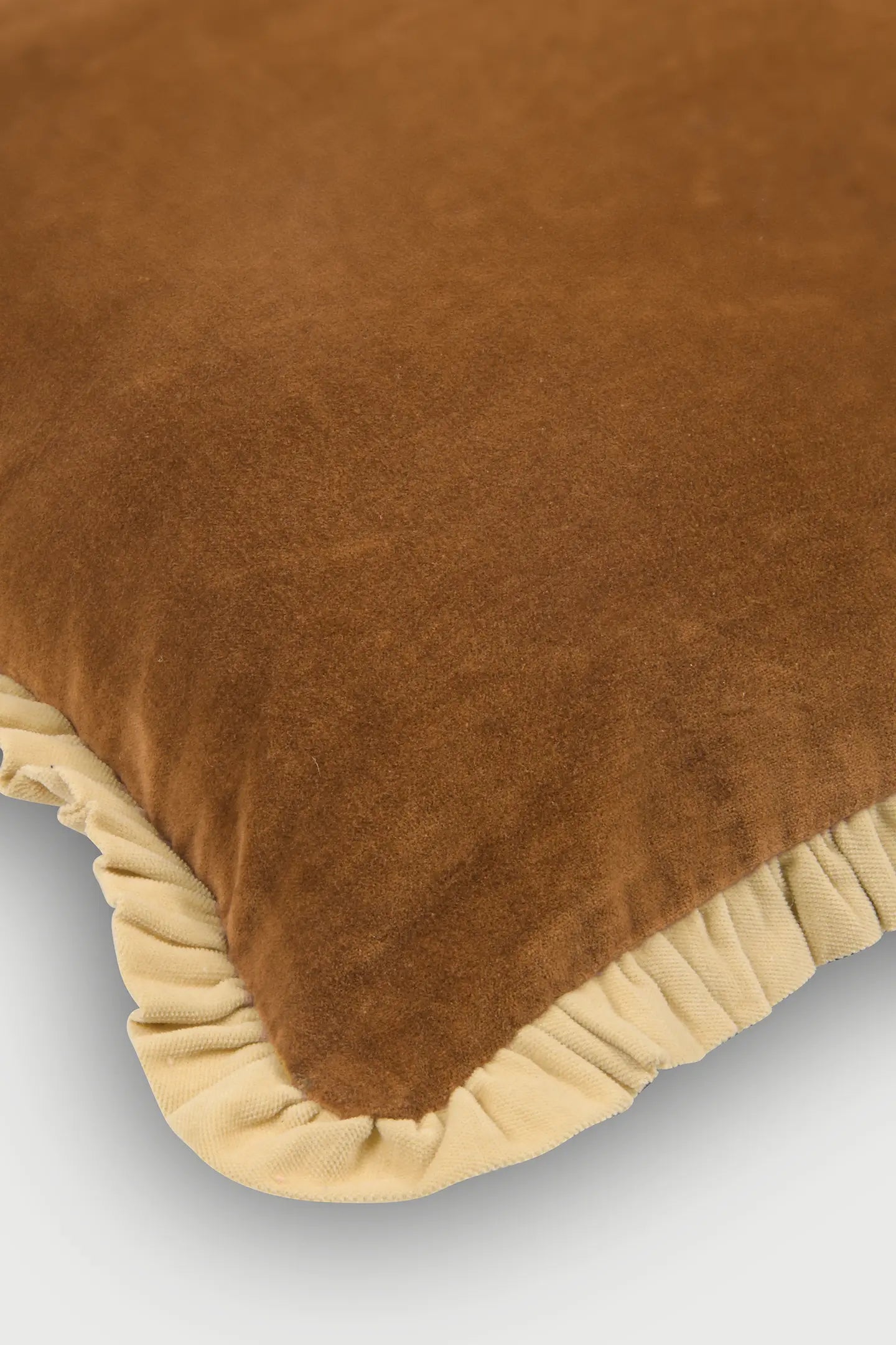 Jasper Ruffle Tan Brown Cushion Cover SanctuaryLiving