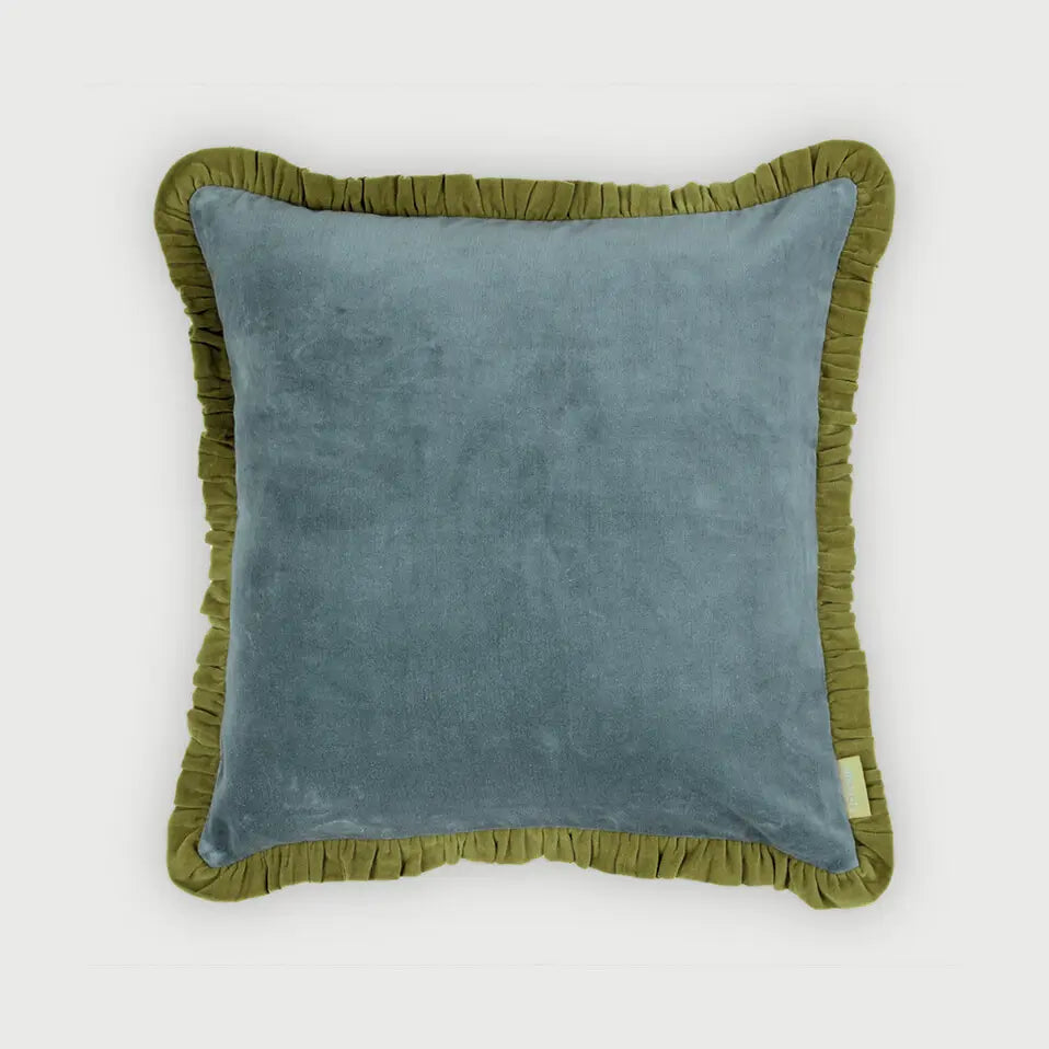 Jasper Ruffle Teal Cushion Cover SanctuaryLiving