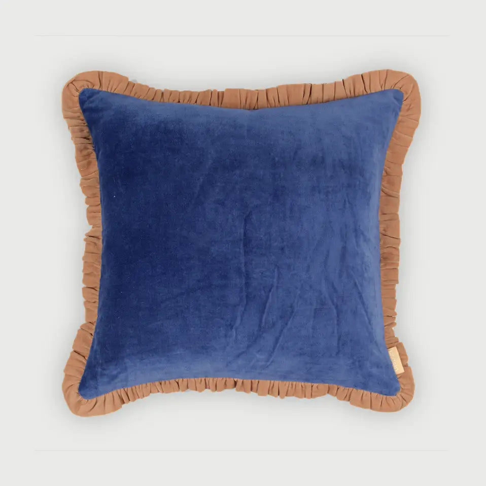 Jasper Ruffle Cobalt Blue Cushion Cover SanctuaryLiving