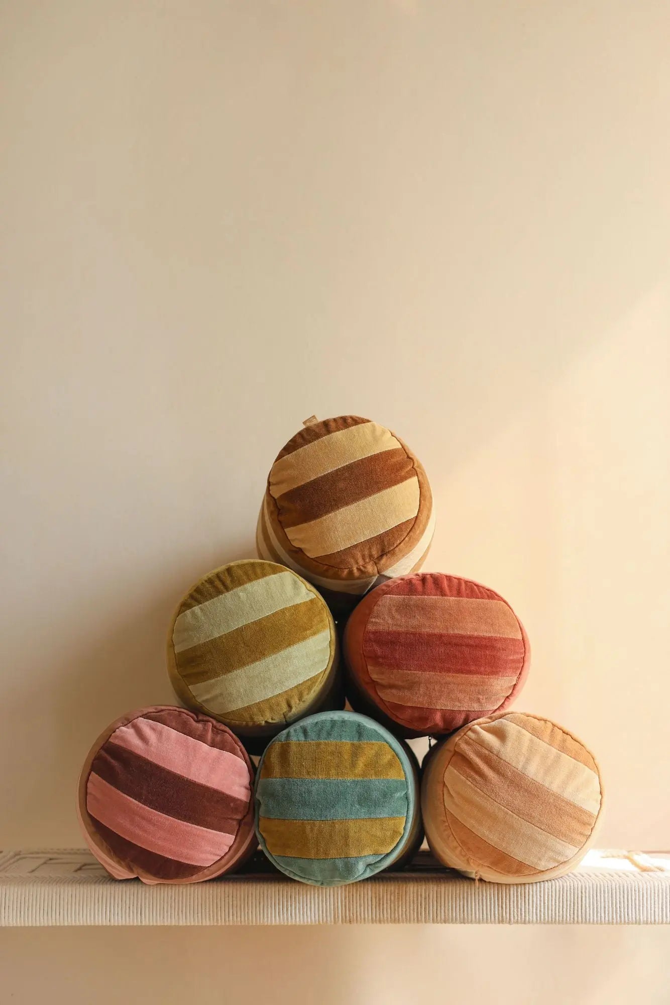 Holly Olive Striped Bolster Cover