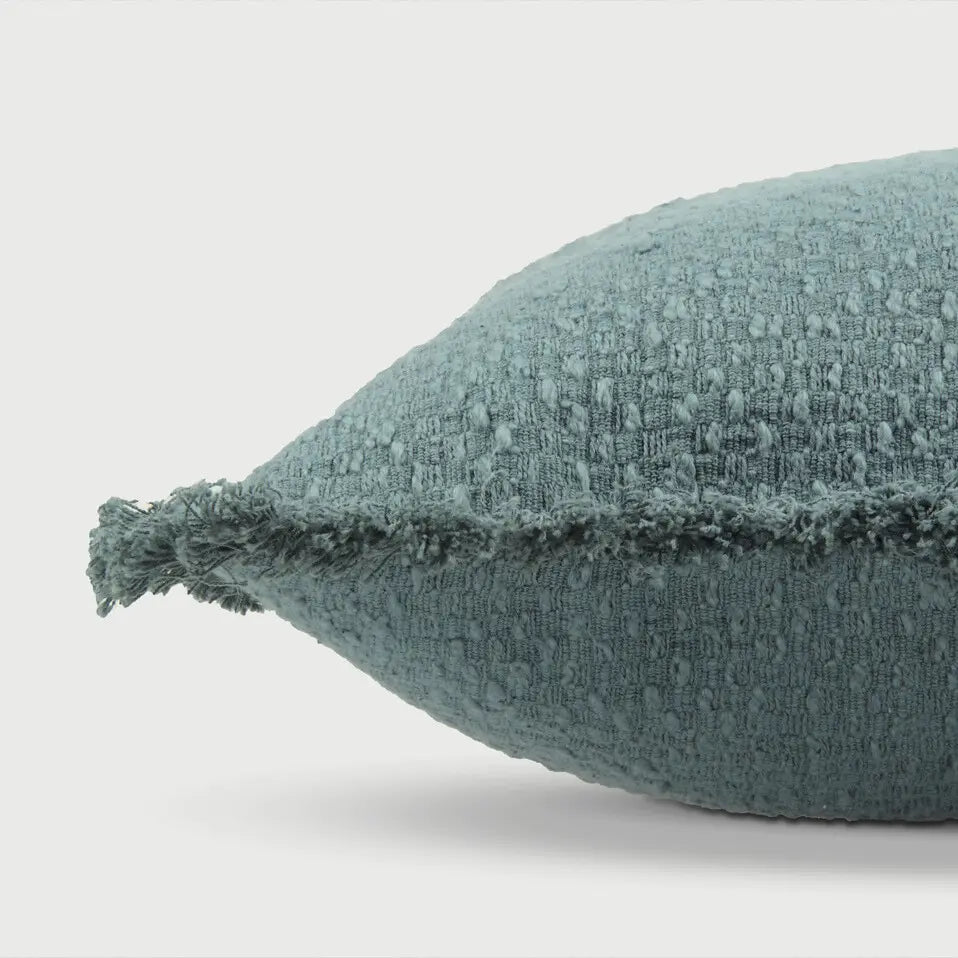 Reed Azure Slub Oblong Cushion Cover SanctuaryLiving