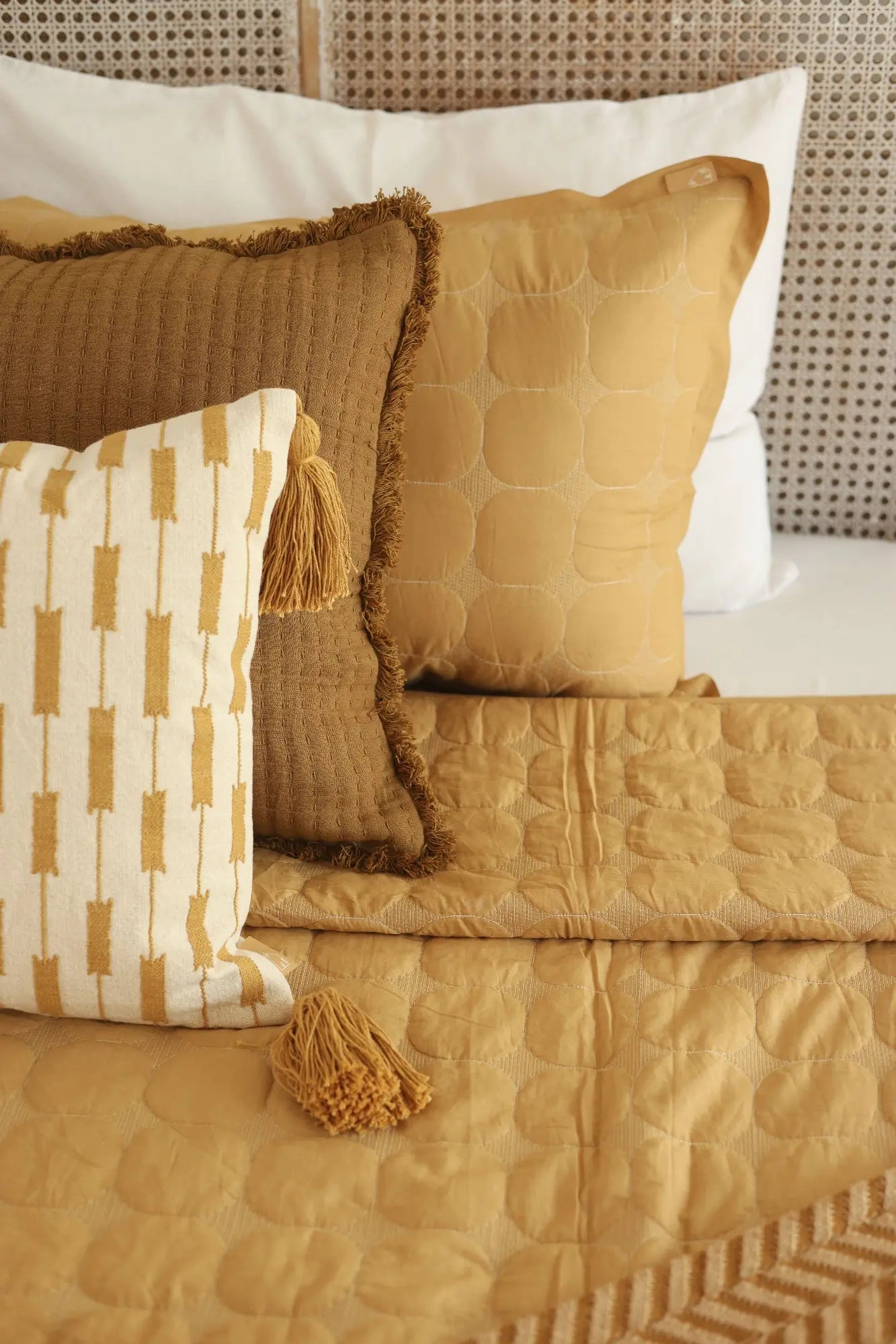 Trail Tan Brown Cotton Cushion Cover SanctuaryLiving