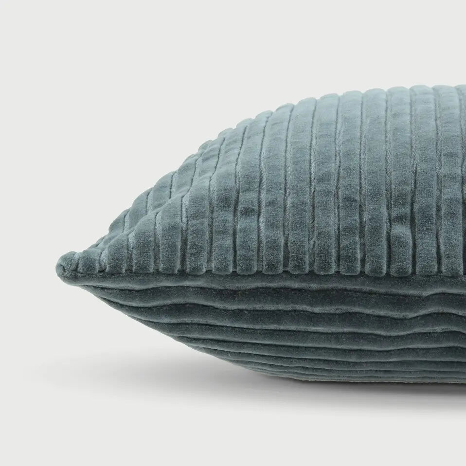 Luna Teal Velvet Oblong Cushion Cover SanctuaryLiving