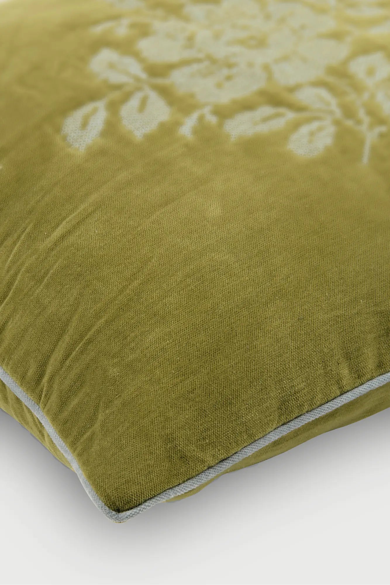 Camellia Olive Cross Stitch Cushion Cover SanctuaryLiving