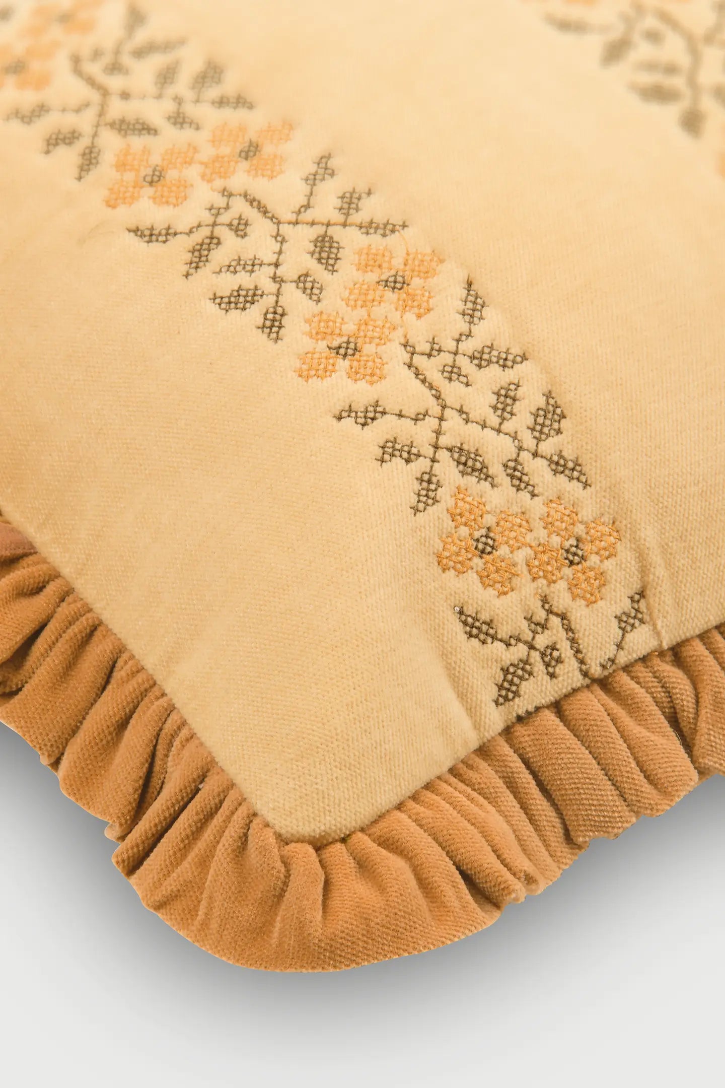 Heather Sunset Cross Stitch Oblong Cushion Cover SanctuaryLiving