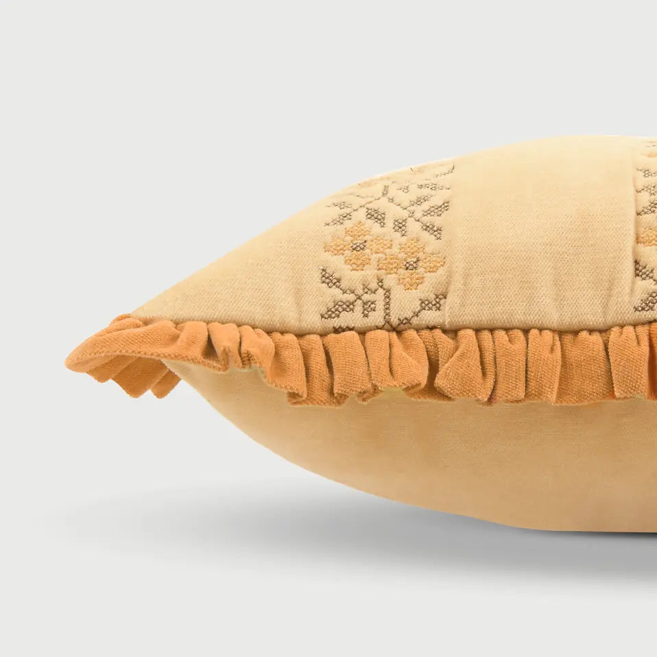 Heather Sunset Cross Stitch Oblong Cushion Cover SanctuaryLiving