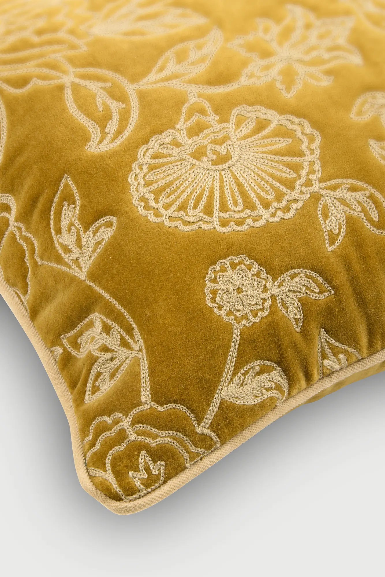 Rosabelle Chintz Deep Ochre Cushion Cover SanctuaryLiving
