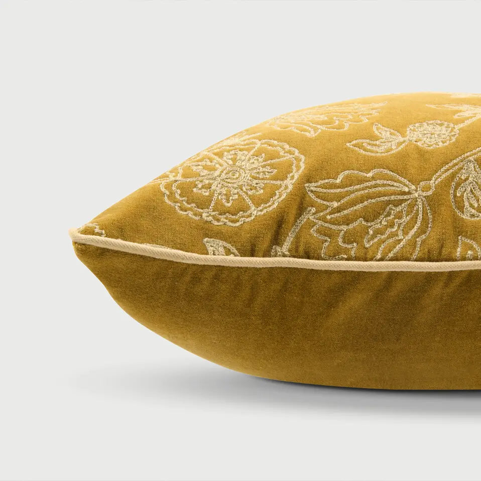 Rosabelle Chintz Deep Ochre Oblong Cushion Cover SanctuaryLiving