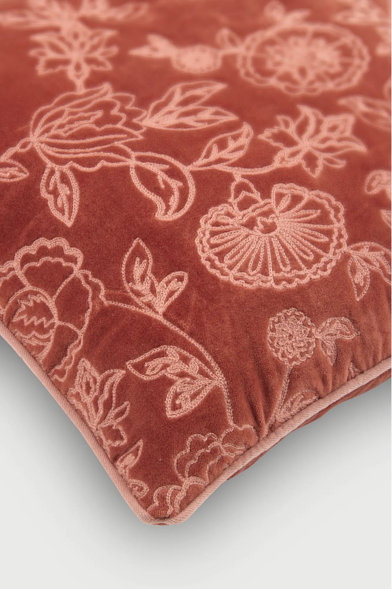 Rosabelle Chintz Rhubarb Lumbar Cushion Cover SanctuaryLiving