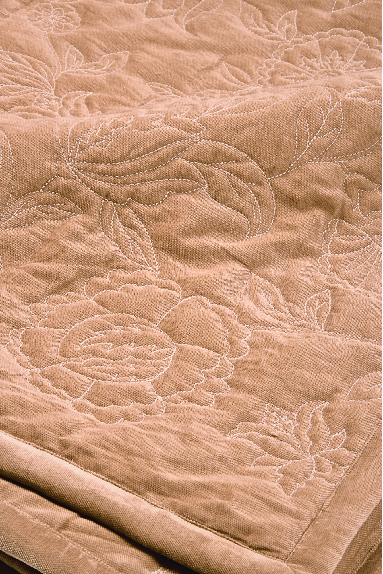 Rosabelle Chintz Spice Velvet Embroidered Quilt