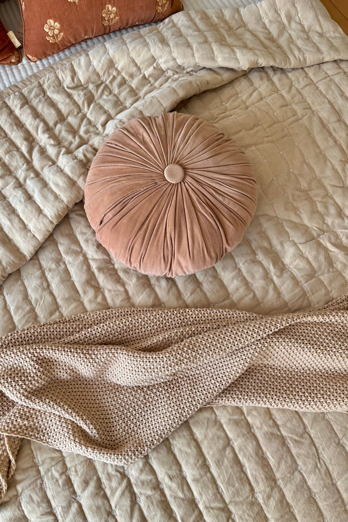Sitara Oatmeal Velvet Embroidered Quilt