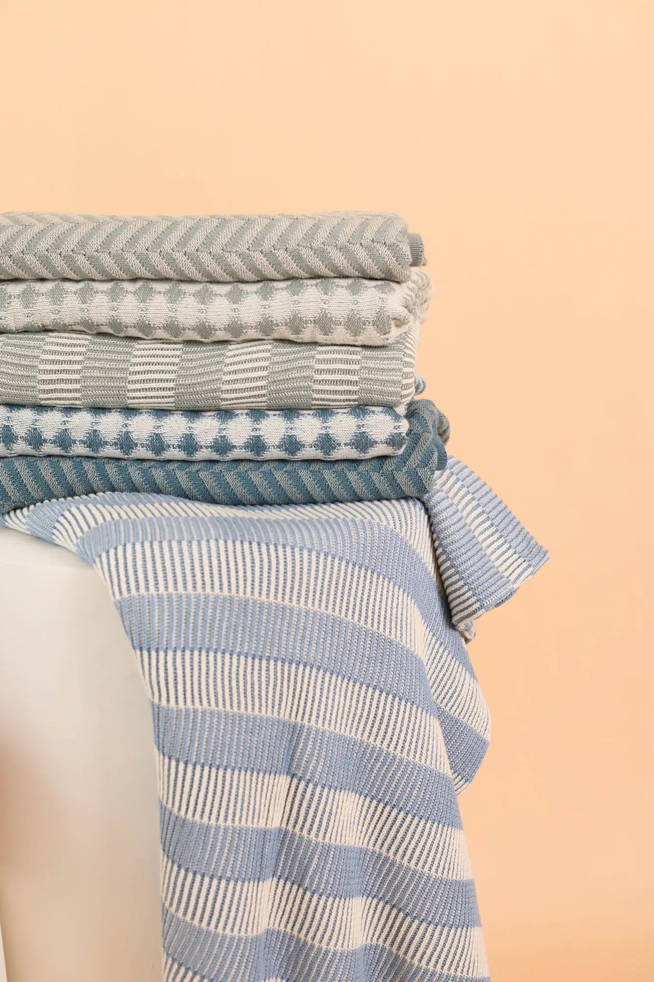 Ivy Sage Cotton Knitted Throw SanctuaryLiving