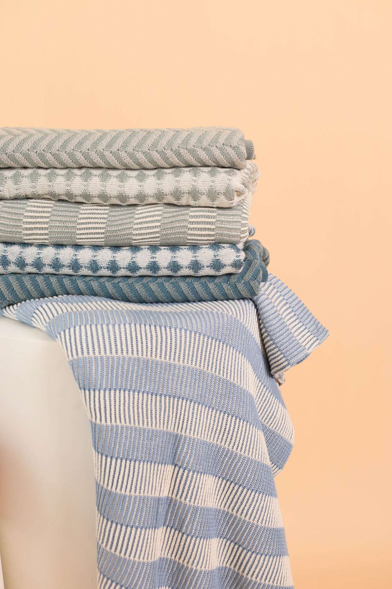 Ivy Sage Cotton Knitted Throw