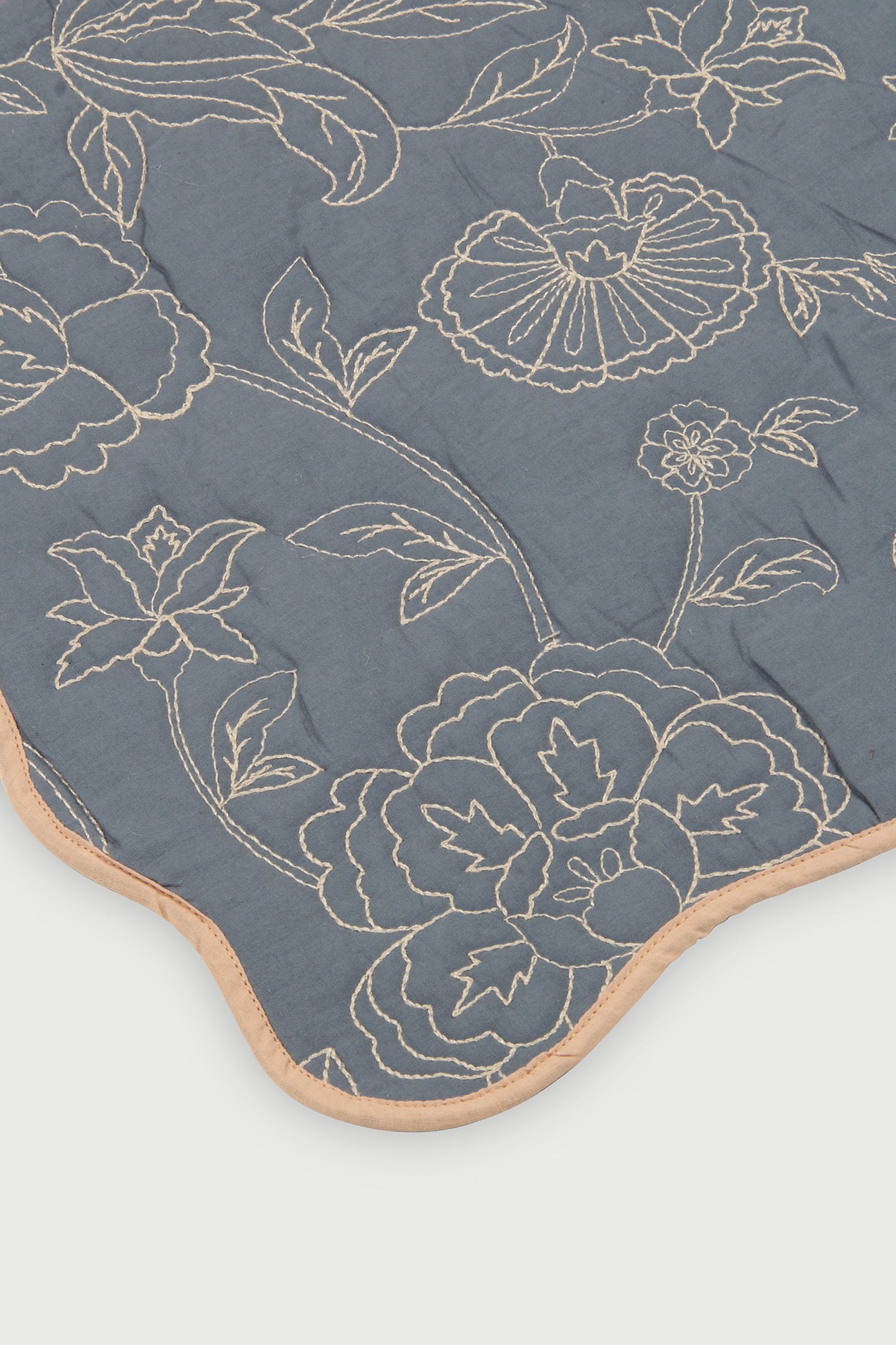Rosabelle Chintz Azure Scallop Mats-Set of 2