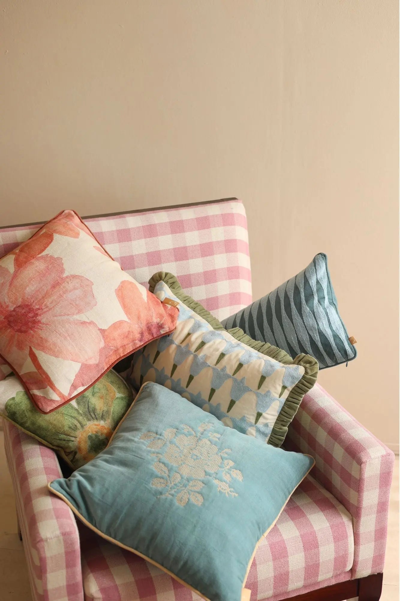 Ripple Teal Oblong Cushion Cover