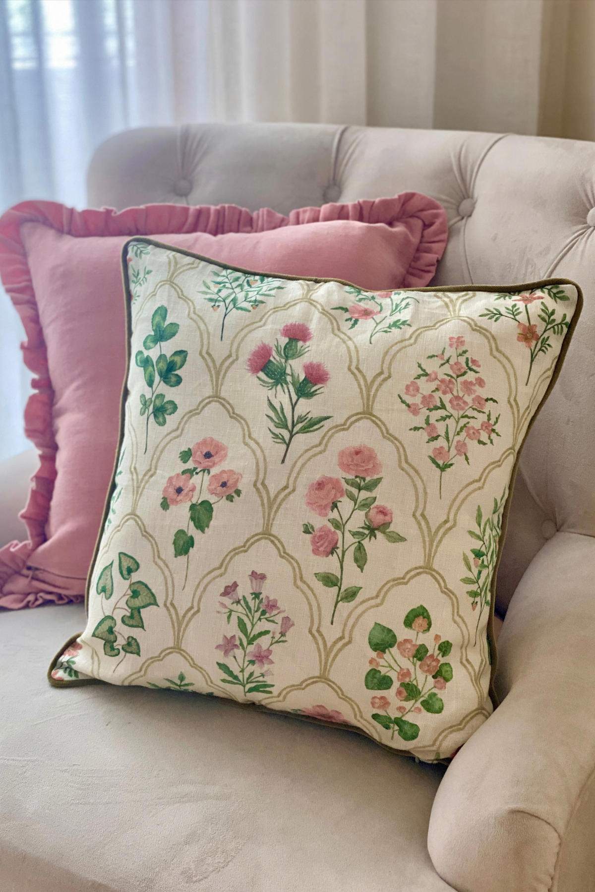 Eden Rose Linen Cushion Cover