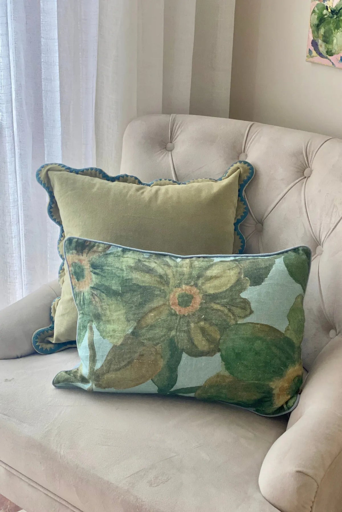 Wildflower Eucalyptus Linen Oblong Cushion Cover SanctuaryLiving