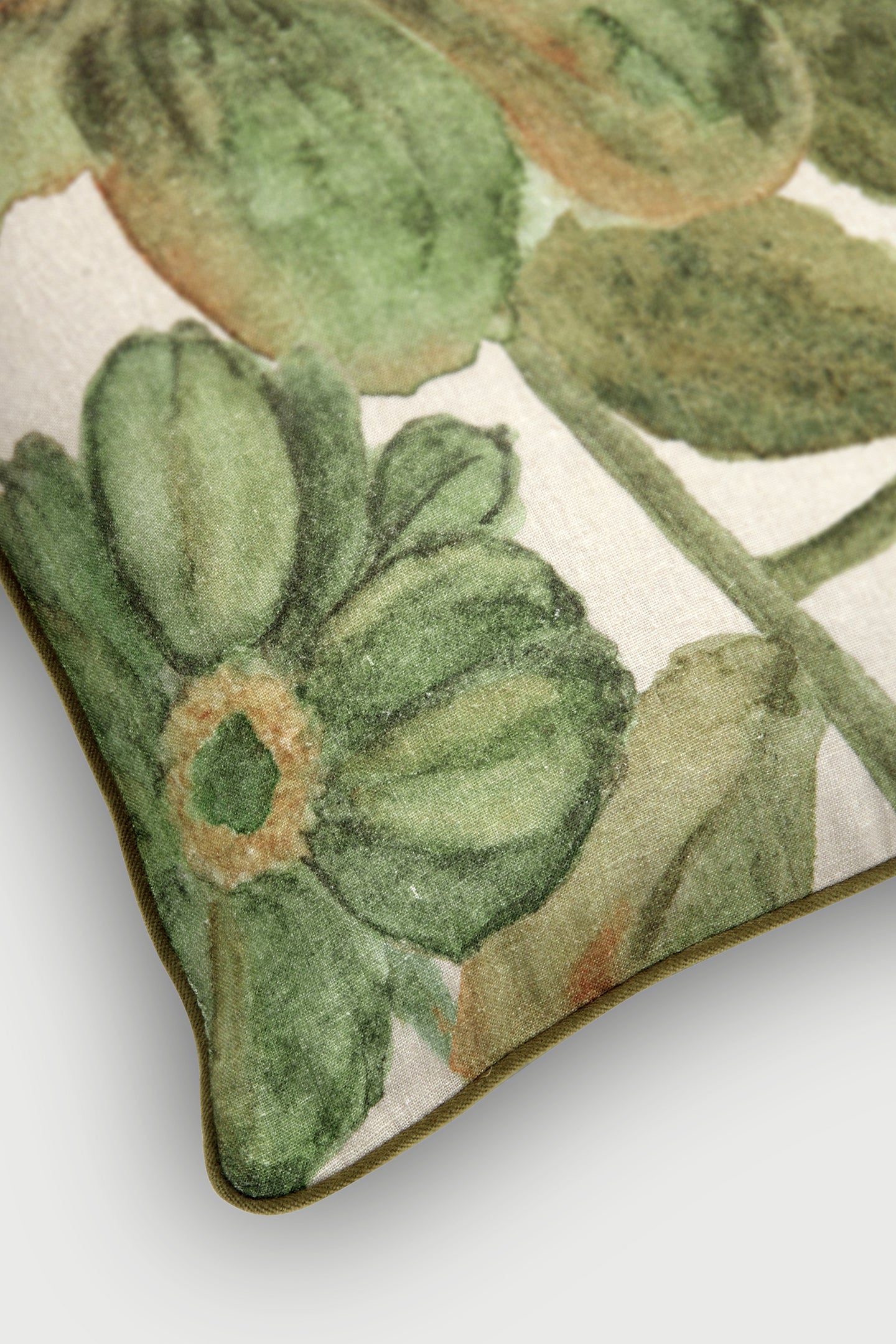 Wildflower Olive Linen Cushion Cover