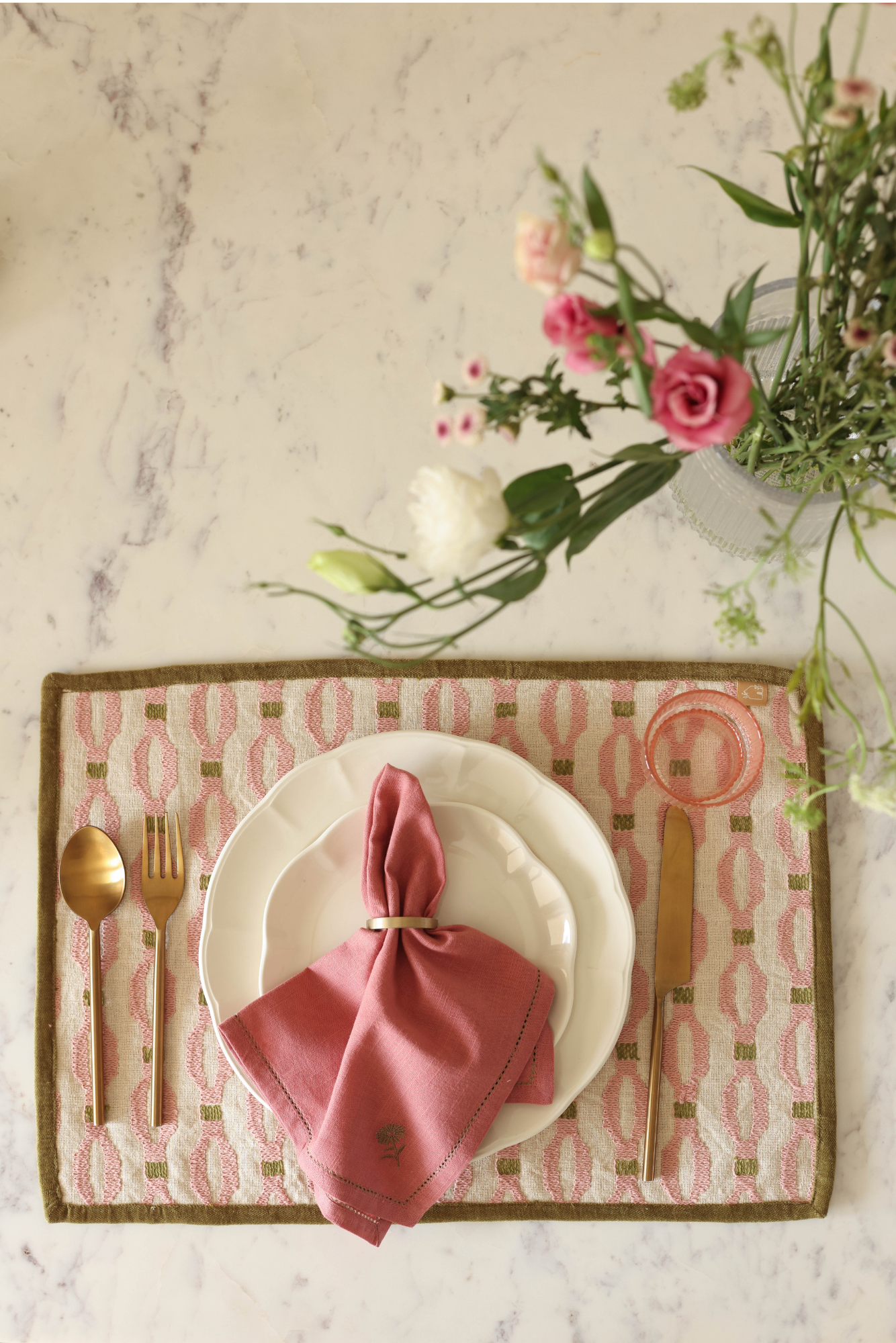 Poppy Soft Pink Table Mats-Set of 2