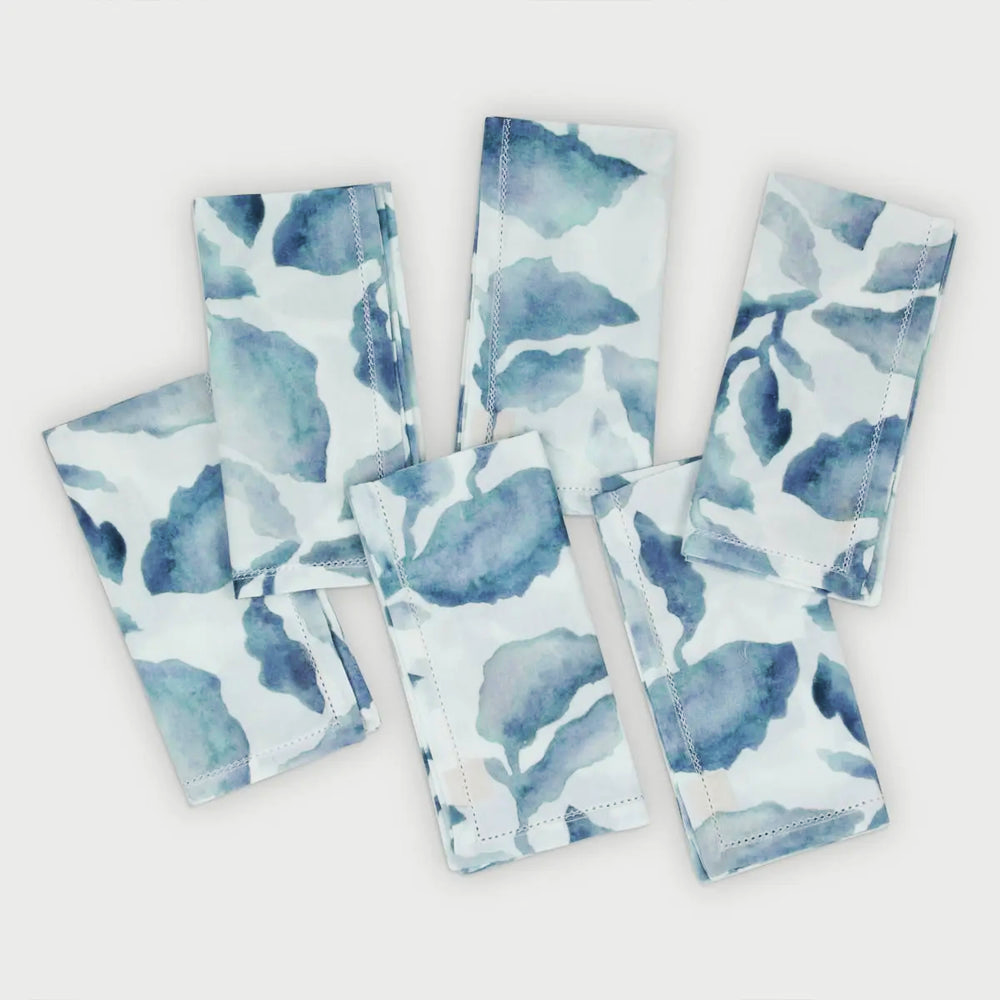 Cascade Blue Cotton Table Napkins-Set of 6