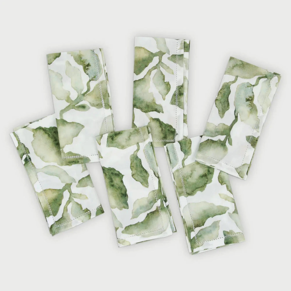 Cascade Green Cotton Table Napkins-Set of 6