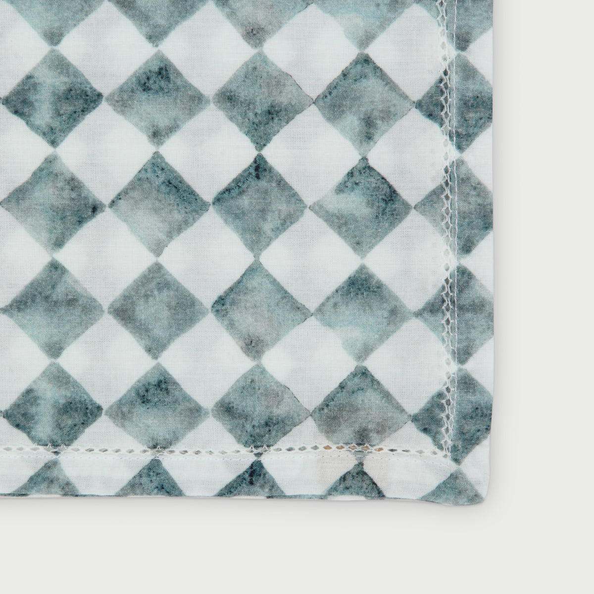 Checker Blue Cotton Table Napkins-Set of 6