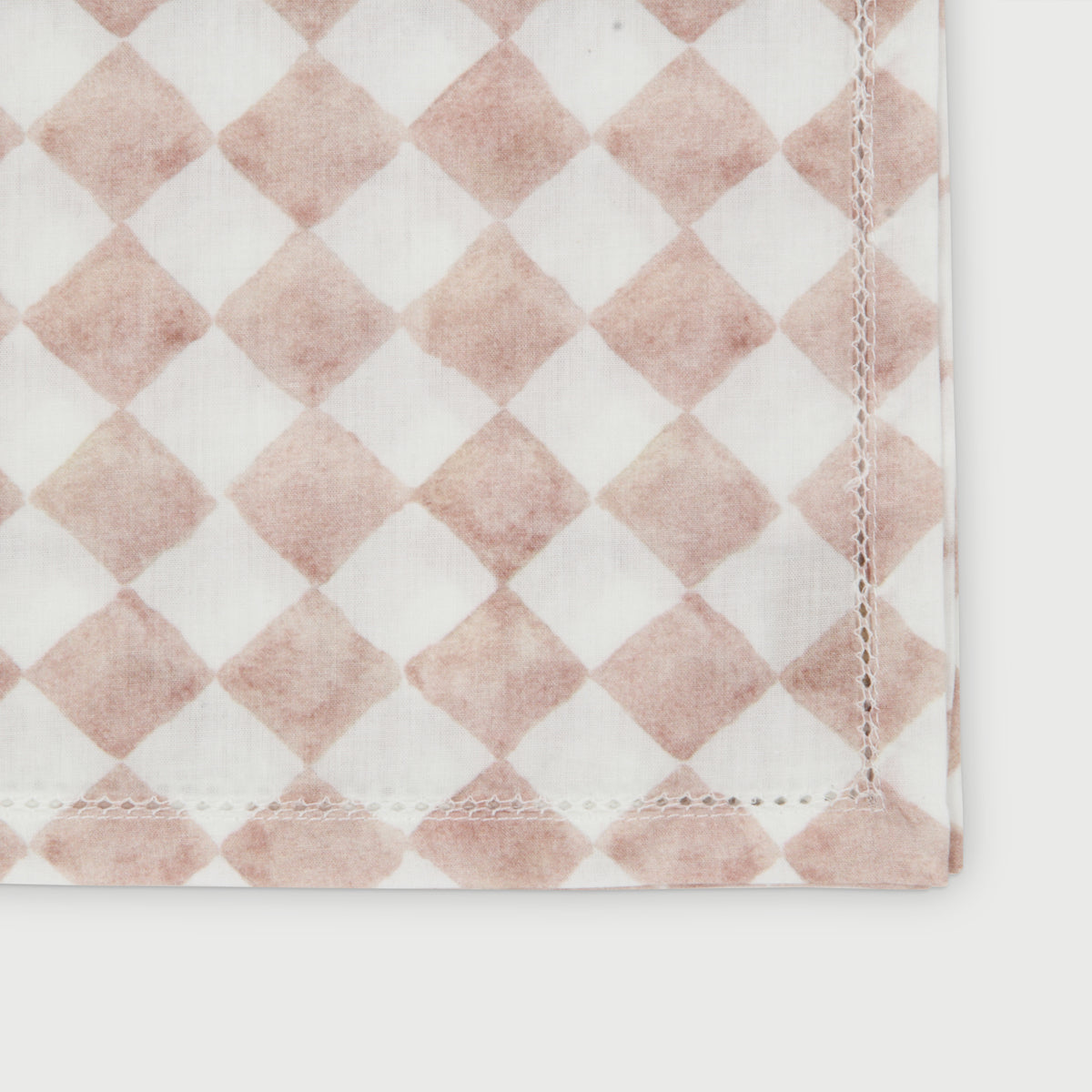 Checker Blush Cotton Table Napkins-Set of 6