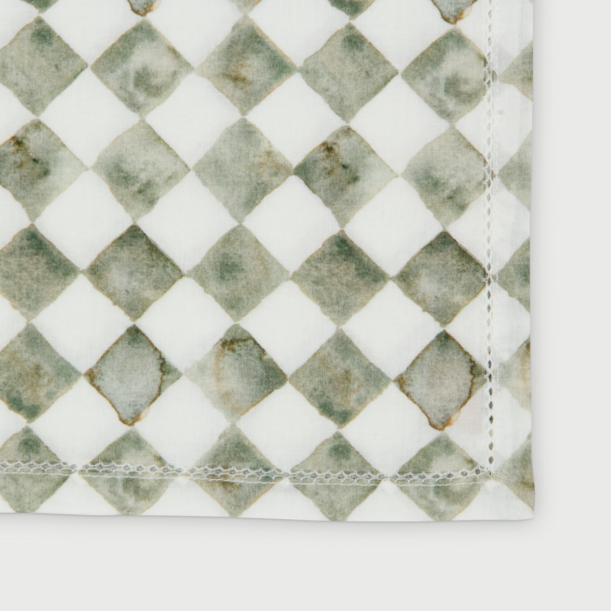 Checker Green Cotton Table Napkins-Set of 6