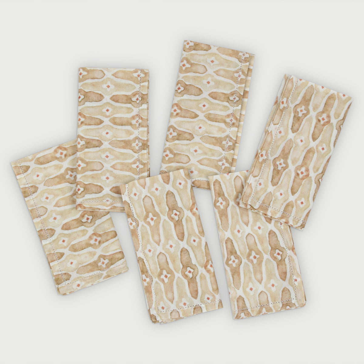 Mosaic Sand Cotton Table Napkins-Set of 6