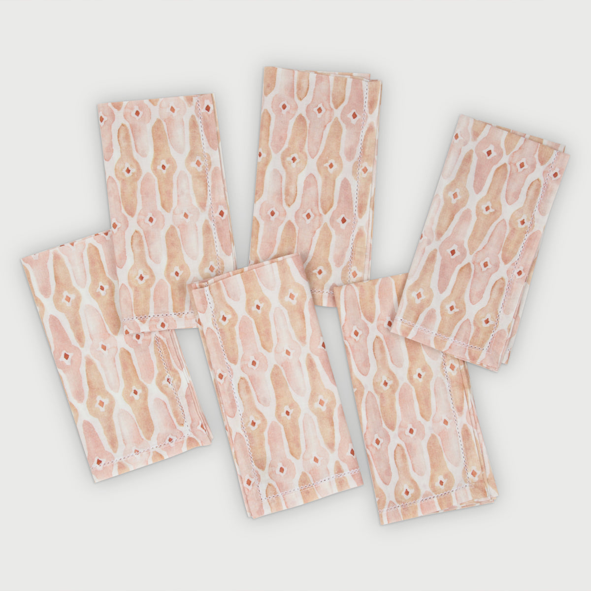 Mosaic Blush Cotton Table Napkins-Set of 6