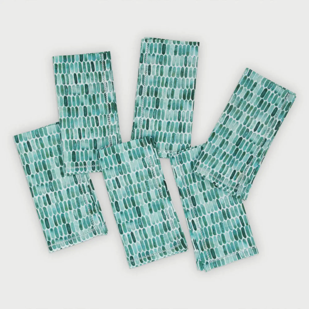 Speckle Teal Cotton Table Napkins-Set of 6