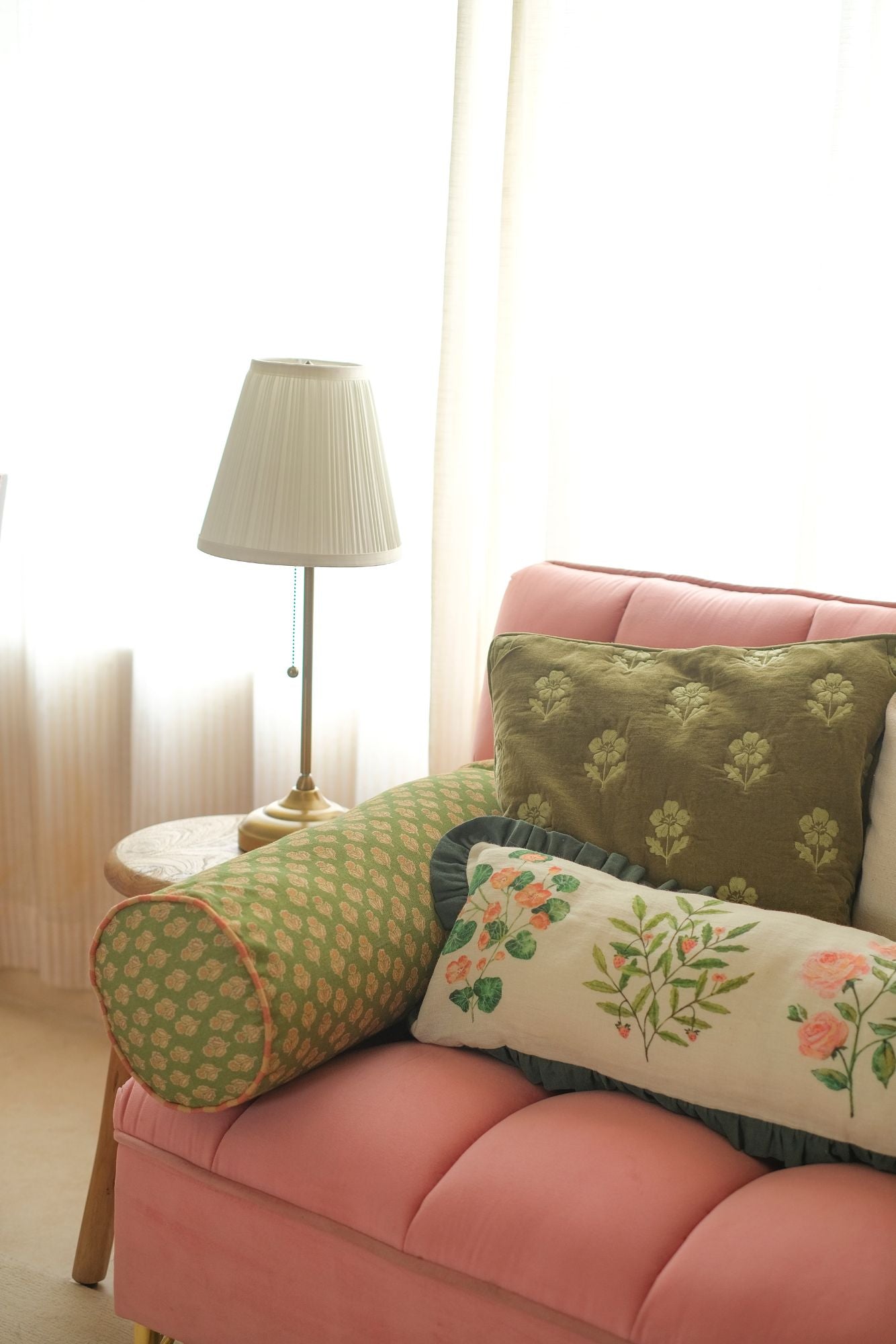 Fiora Ivory Linen Lumbar Cushion Cover