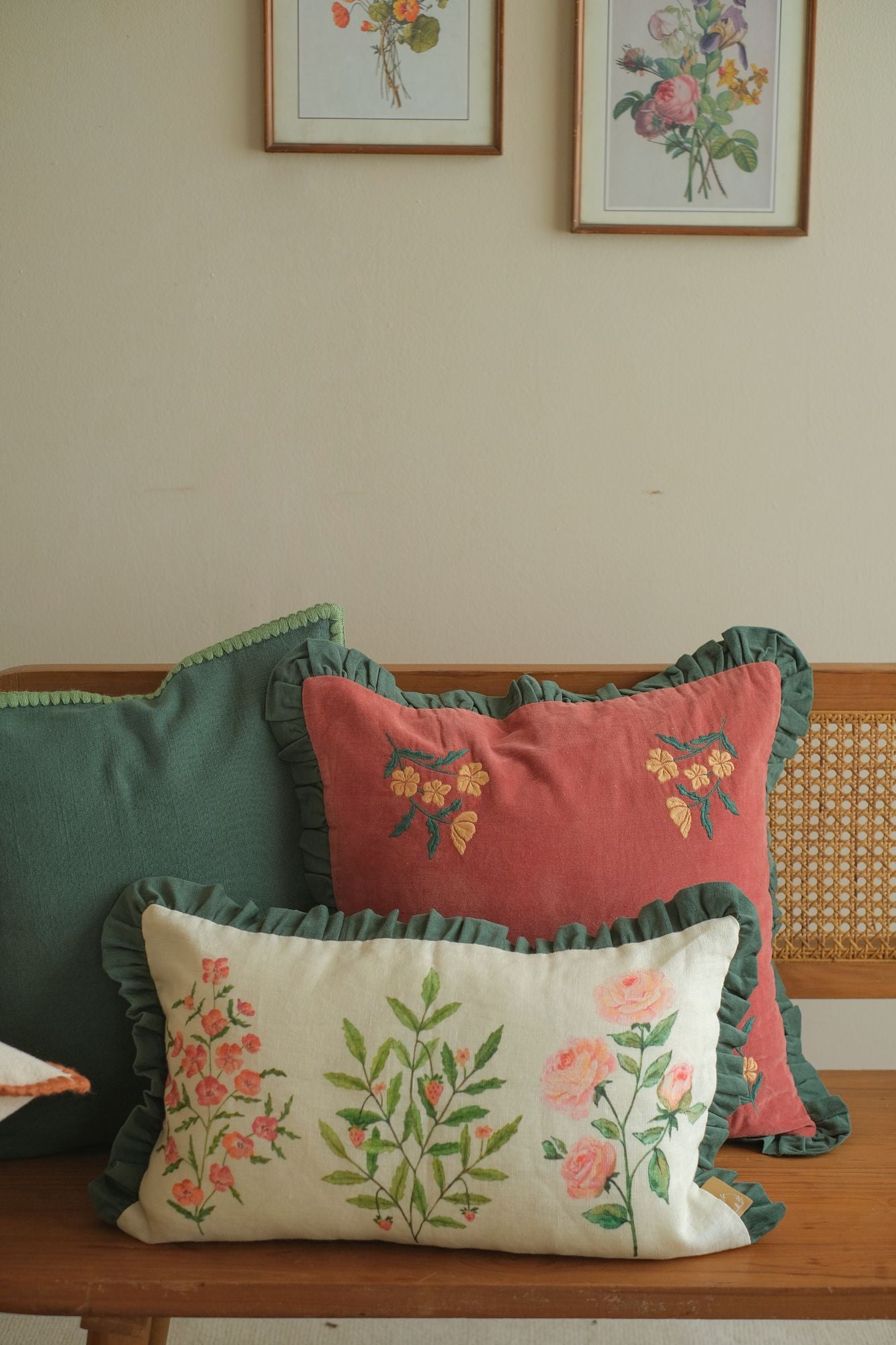 Fiora Ivory Linen Oblong Cushion Cover