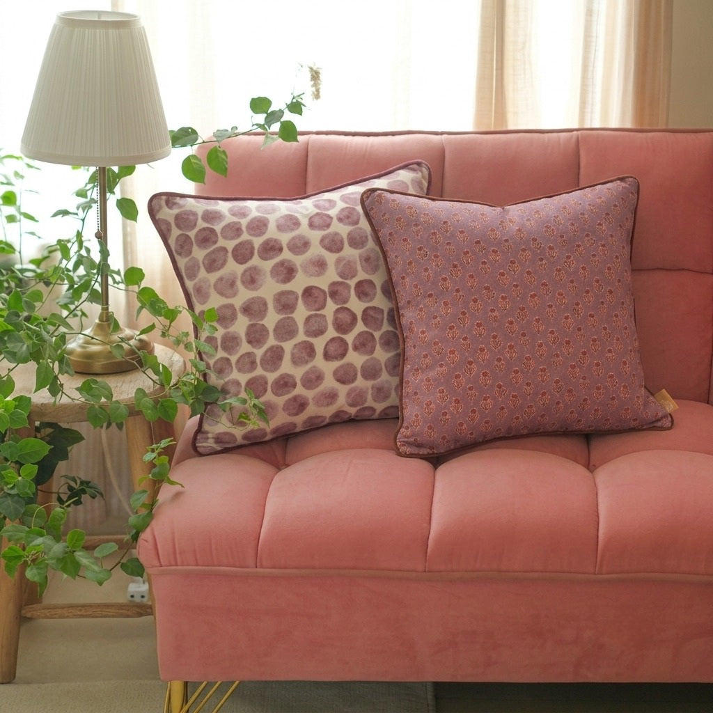 Viola Lavender Cotton Cushion Cover