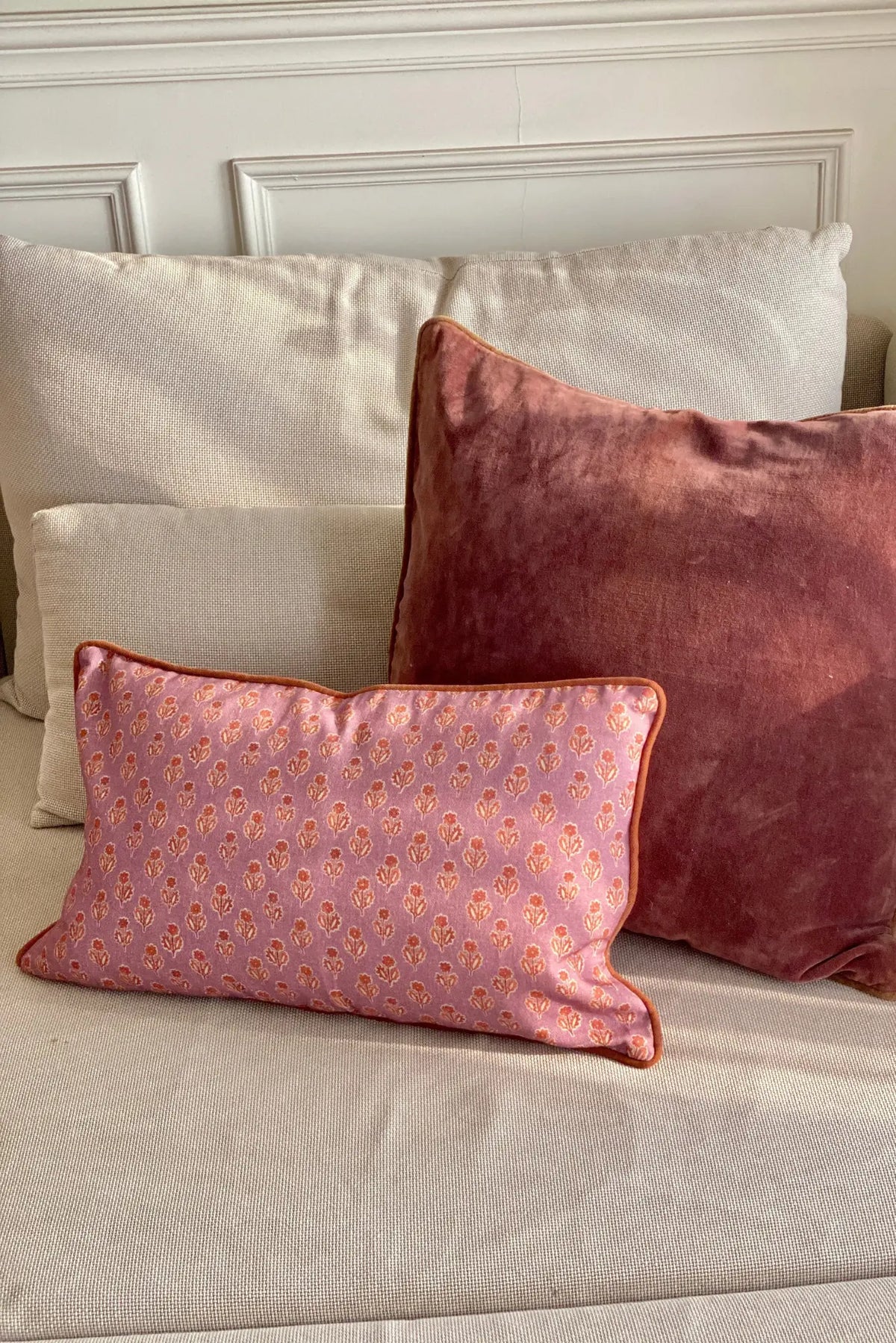 Viola Lavender Cotton Oblong Cushion Cover SanctuaryLiving