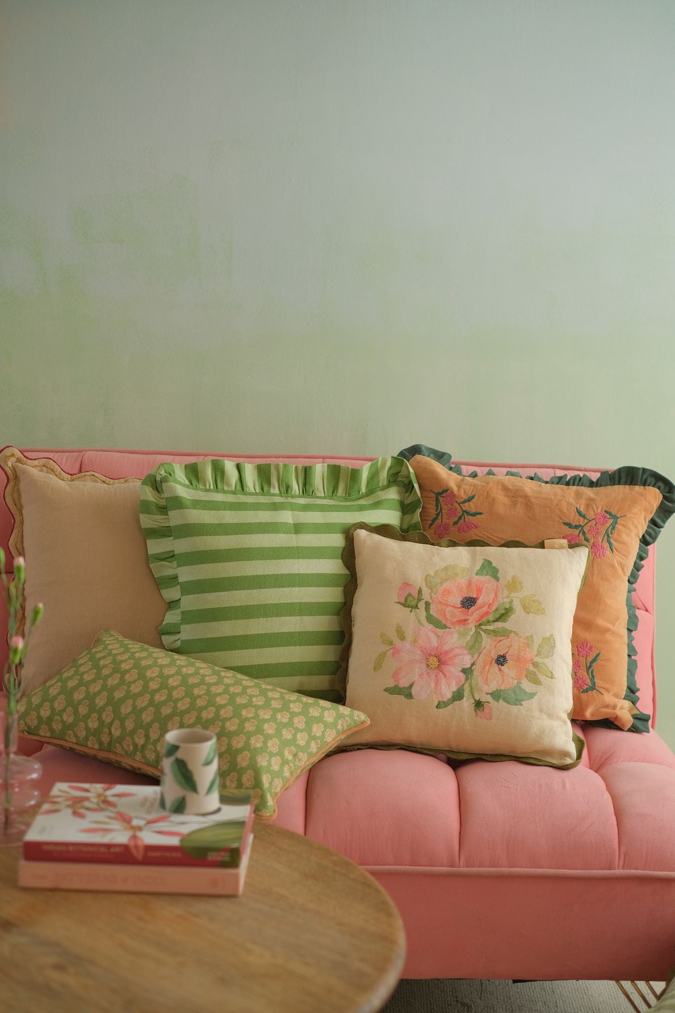 Sienna Amber Embroidered Velvet Cushion Cover