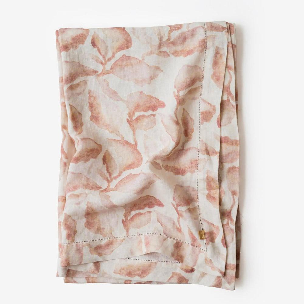 Cascade Blush Linen Table Cover
