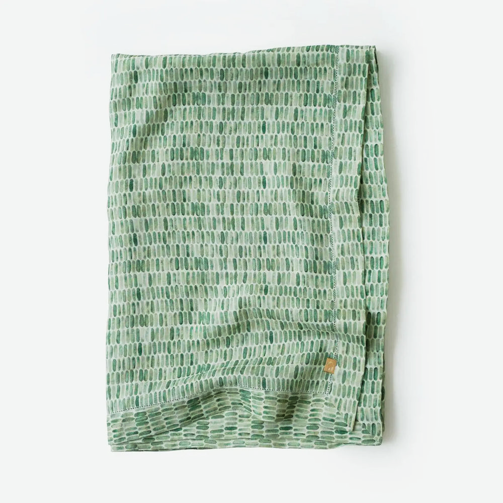 Speckle Green Linen Table Cover